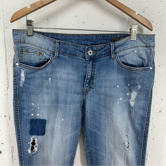 MNG Mango Women’s size 12 Arizona Super Slim Distressed Jeans - Picture 3 of 13